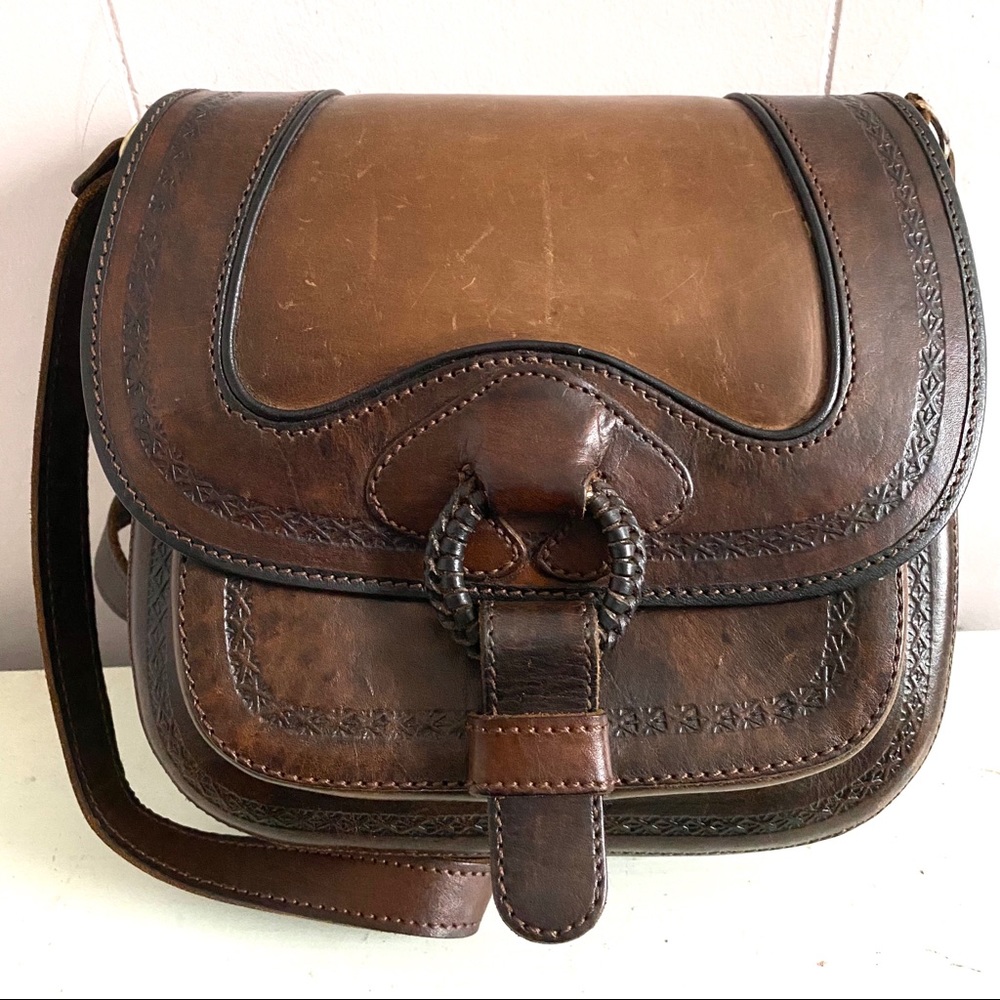 Anna Cainzo Tooled Leather Crossbody